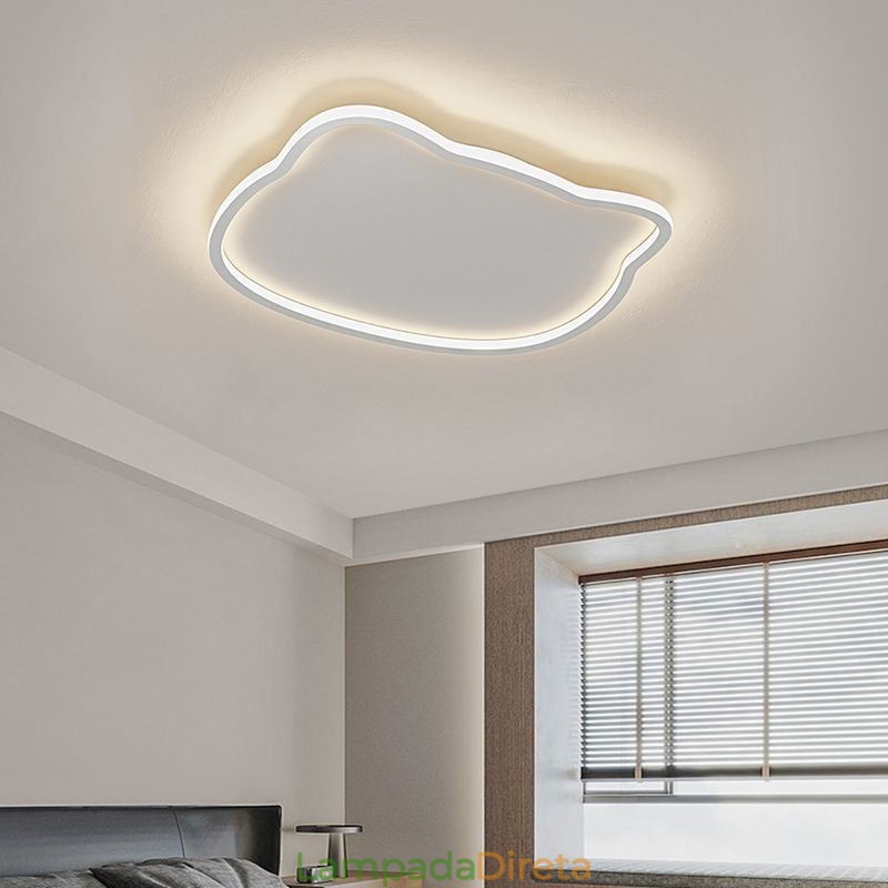 Luminária de teto moderna com cara de gato