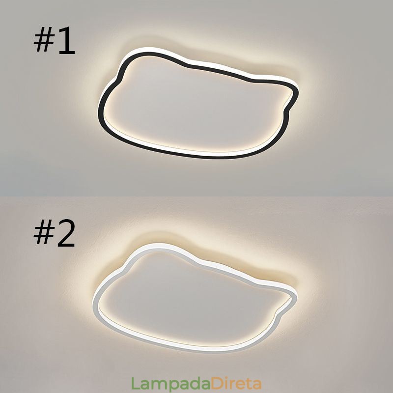 Luminária de teto moderna com cara de gato