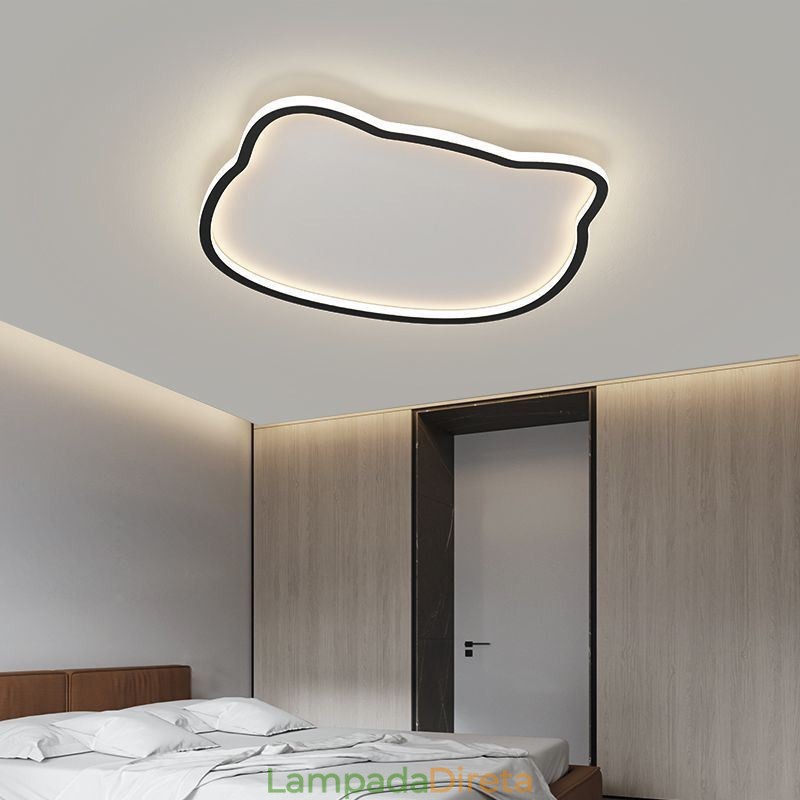 Luminária de teto moderna com cara de gato