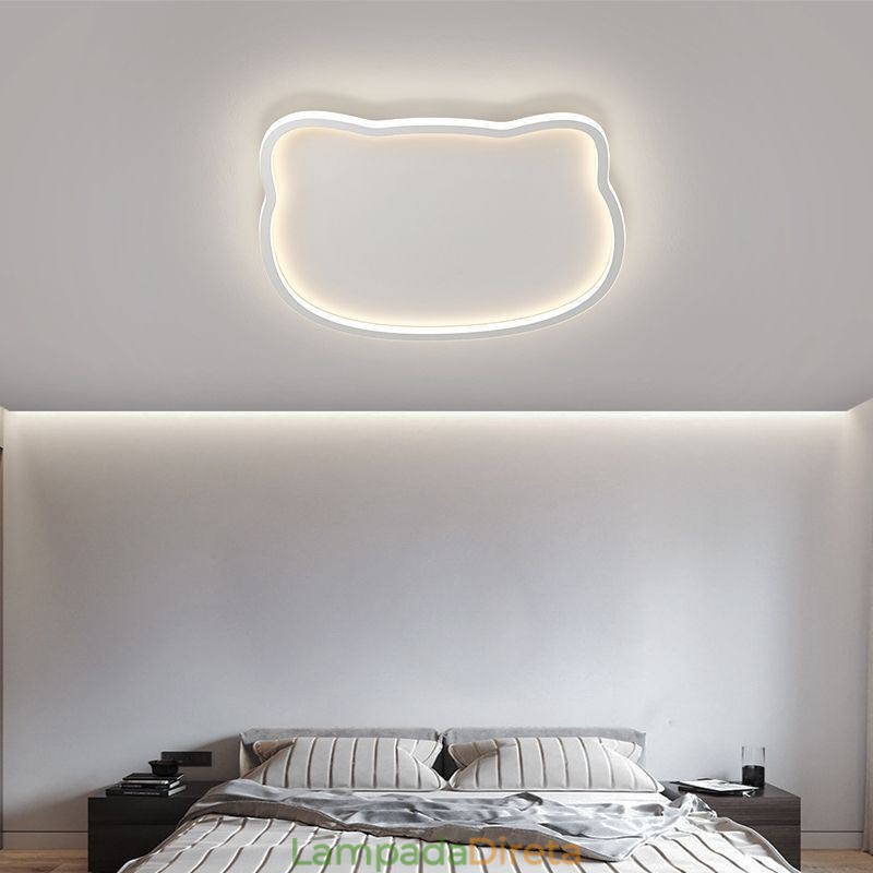 Luminária de teto moderna com cara de gato