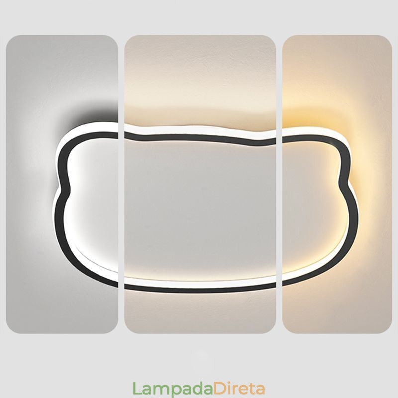 Luminária de teto moderna com cara de gato