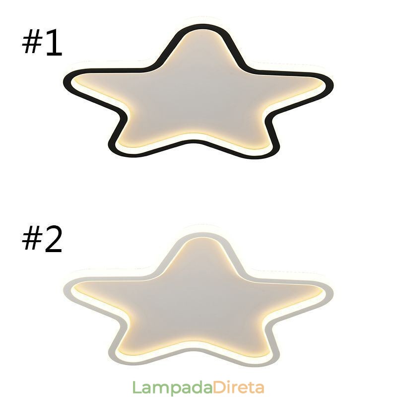 Luminária de teto moderna em formato de estrela