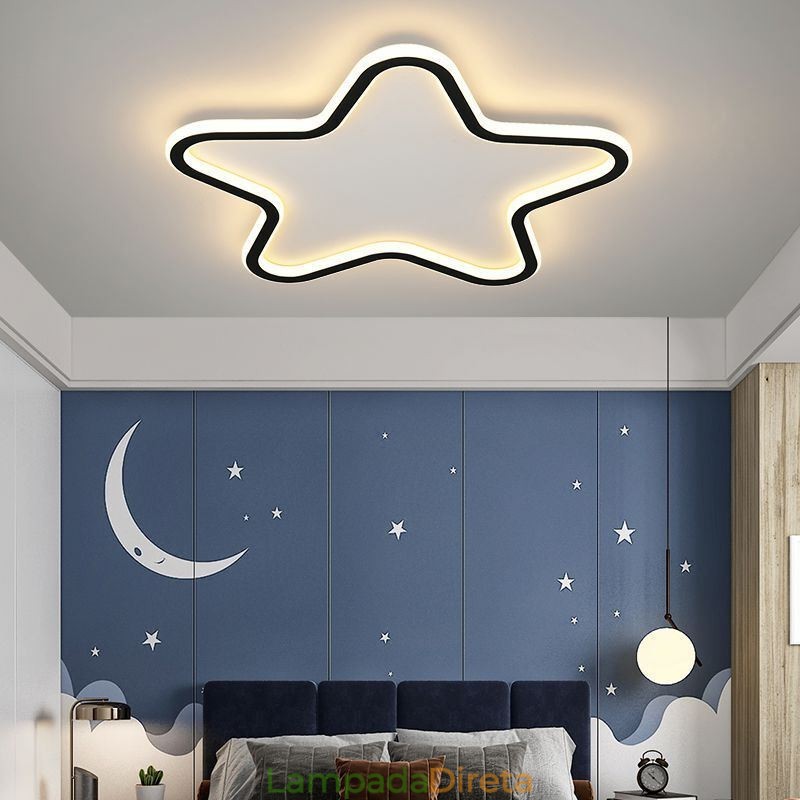 Luminária de teto moderna em formato de estrela