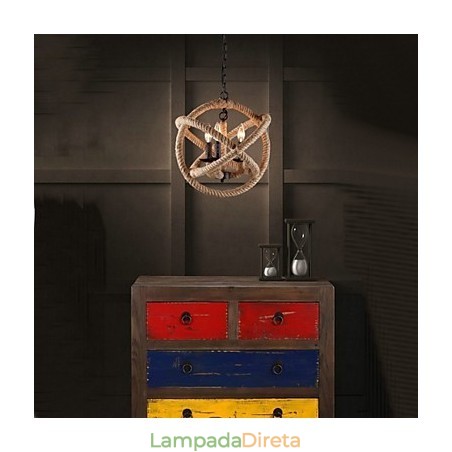 Lustre de metal estilo country mini com pintura Lustre de metal estilo country mini com pintura