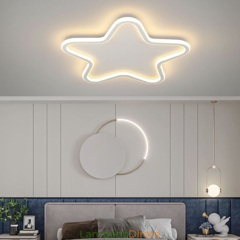Luminária de teto moderna em formato de estrela