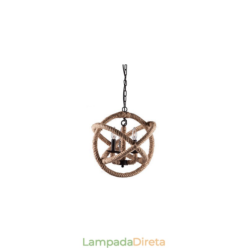 Lustre de metal estilo country mini com pintura