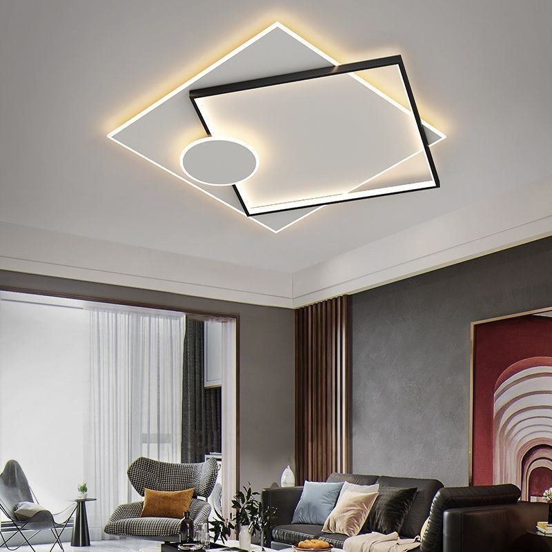 Luminária de teto moderna quadrada geométrica acrílica