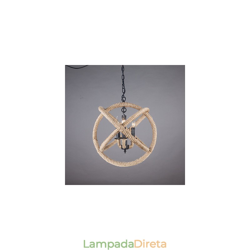 Lustre de metal estilo country mini com pintura