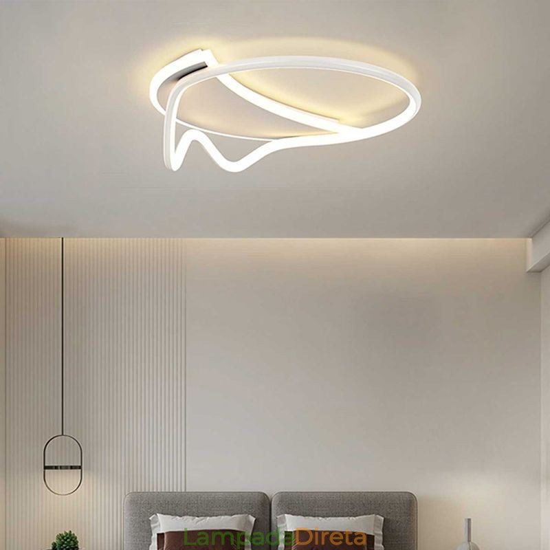 Luminária de teto moderna para decoração de casa em anel