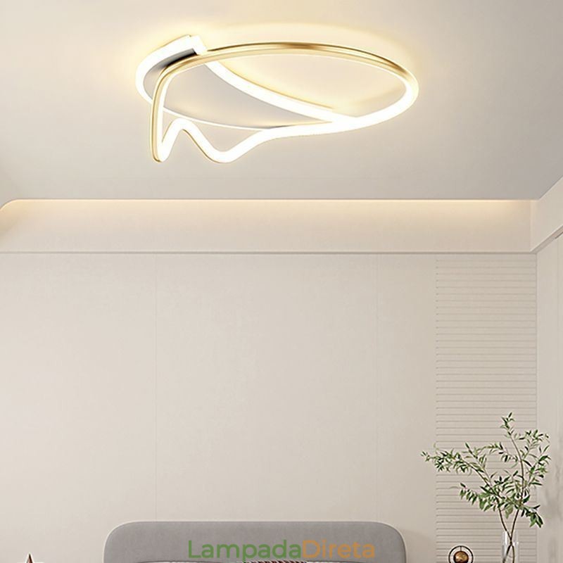 Luminária de teto moderna para decoração de casa em anel