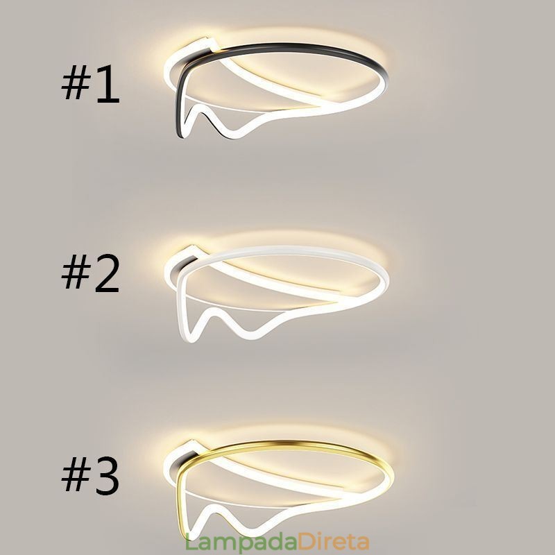 Luminária de teto moderna para decoração de casa em anel