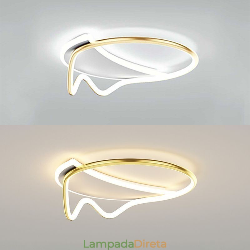 Luminária de teto moderna para decoração de casa em anel