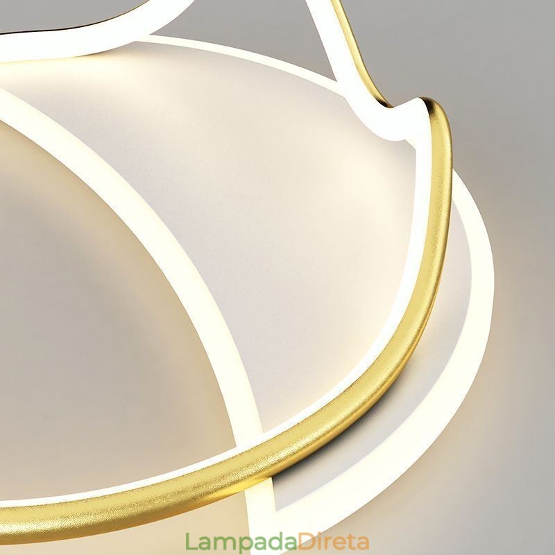 Luminária de teto moderna para decoração de casa em anel