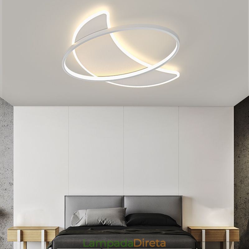 Decoração de teto moderno com luz de lua Lâmpada de teto
