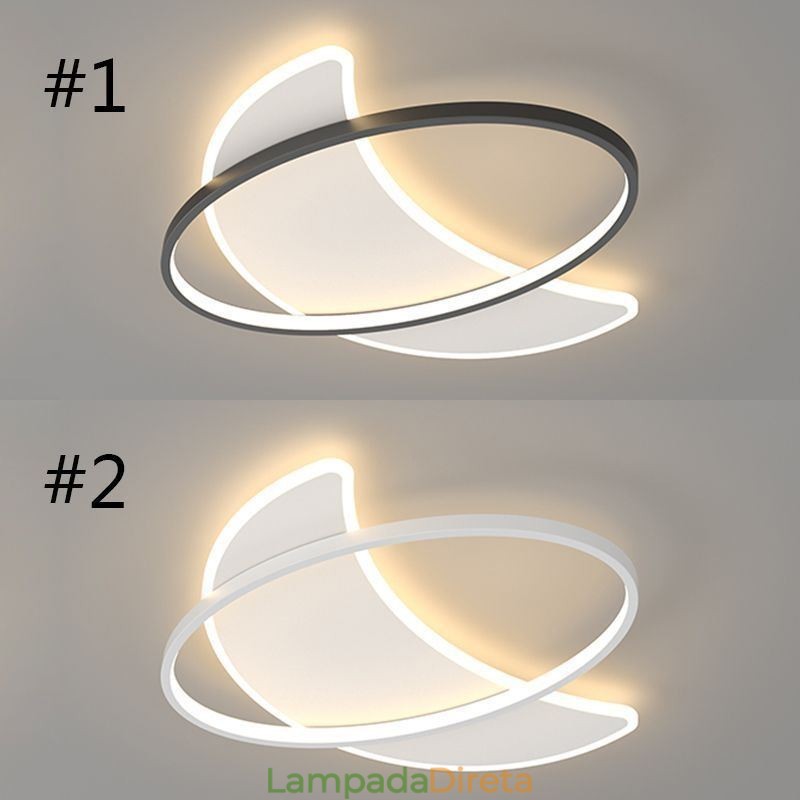 Decoração de teto moderno com luz de lua Lâmpada de teto
