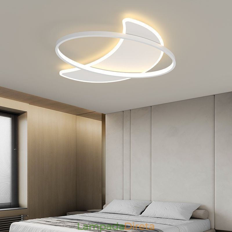Decoração de teto moderno com luz de lua Lâmpada de teto