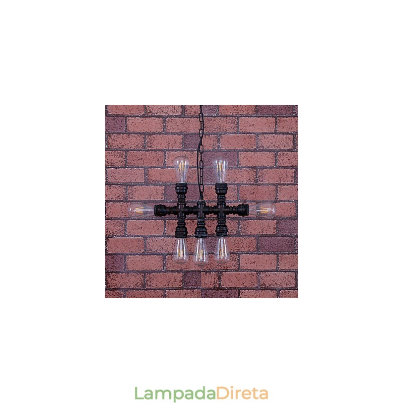 Lustre de metal com pintura vintage