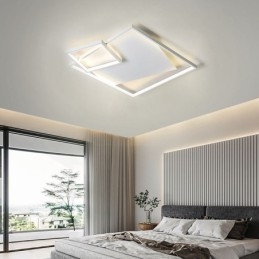 Luminária de teto moderna quadrada, luminárias inteligentes para ambientes internos