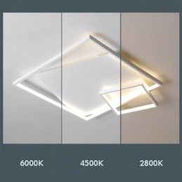Luminária de teto moderna quadrada, luminárias inteligentes para ambientes internos