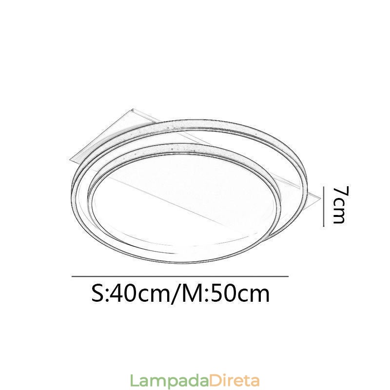 Luminária de teto moderna redonda embutida no teto