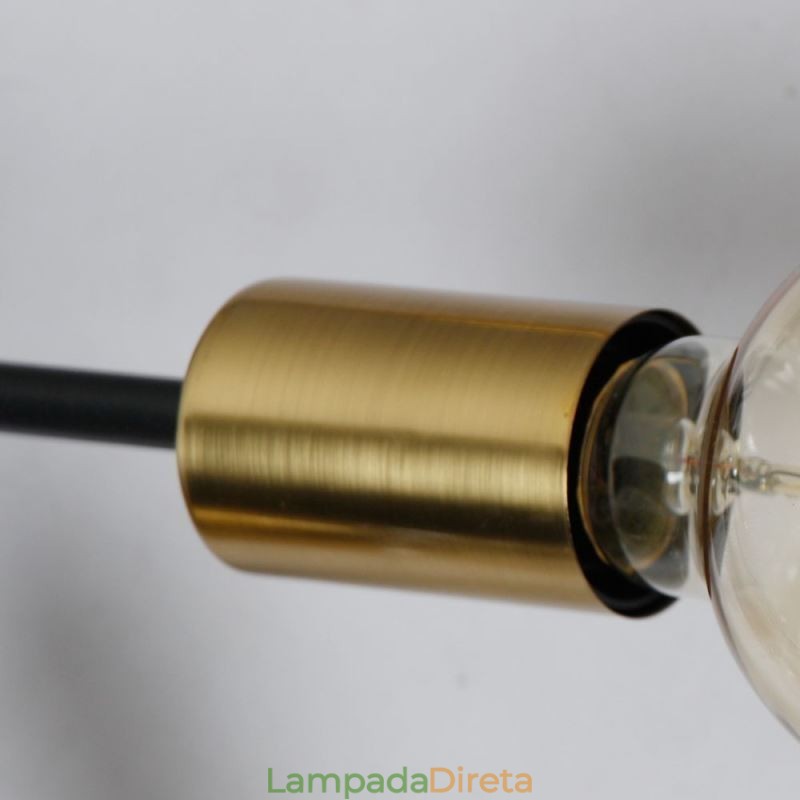 Luminária de teto moderna Lustre preto vintage