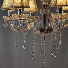 Lustre moderno de luxo com 6 luzes em decoração de cristal