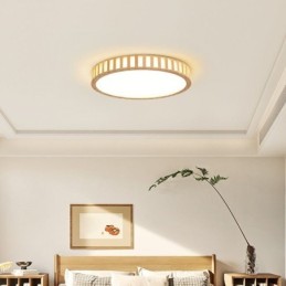 Luminária japonesa de teto de madeira