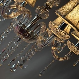 Lustre moderno de luxo com 6 luzes em decoração de cristal