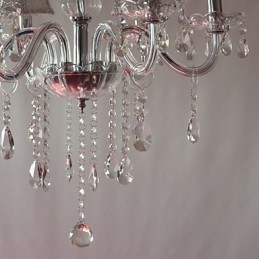 Lustre moderno de luxo com 6 luzes em decoração de cristal