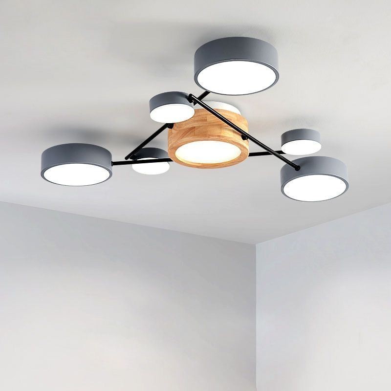 Luminária de teto acrílica moderna com formato molecular