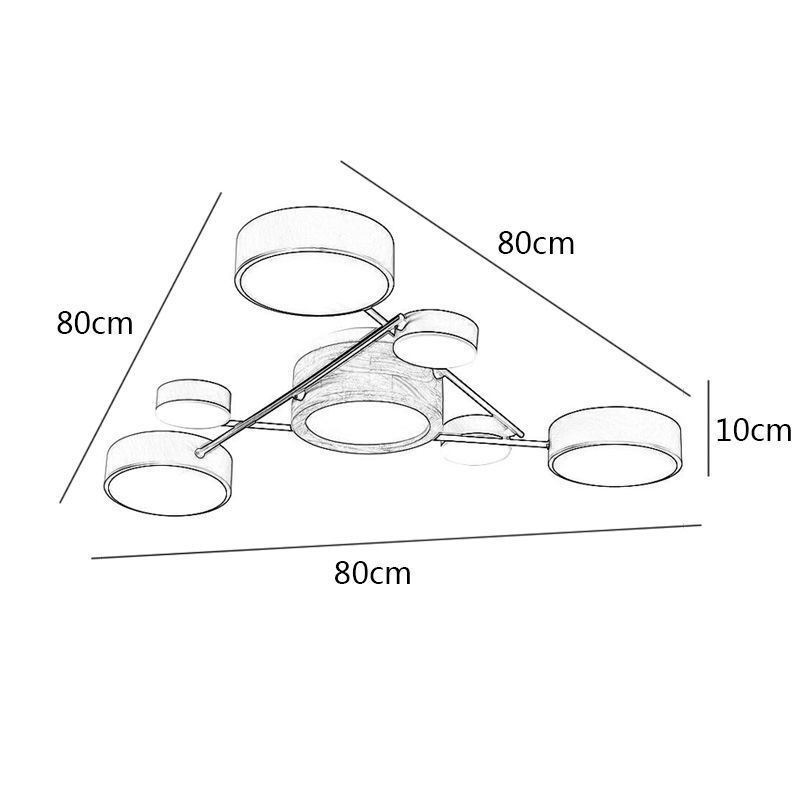 Luminária de teto acrílica moderna com formato molecular