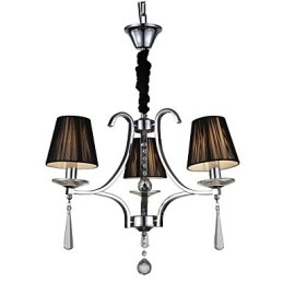 Lustre moderno contemporâneo de cristal cromado em metal