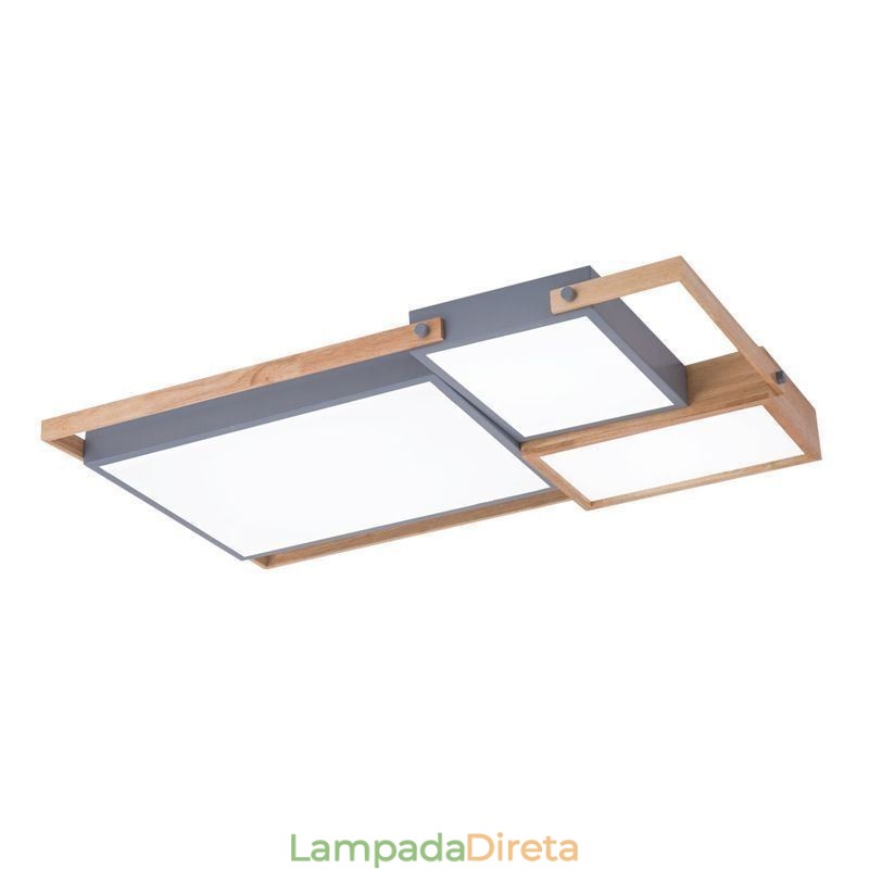 Luminária de teto moderna com emenda retangular