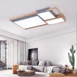 Luminária de teto moderna com emenda retangular