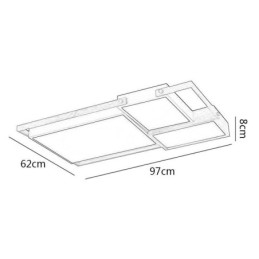 Luminária de teto moderna com emenda retangular