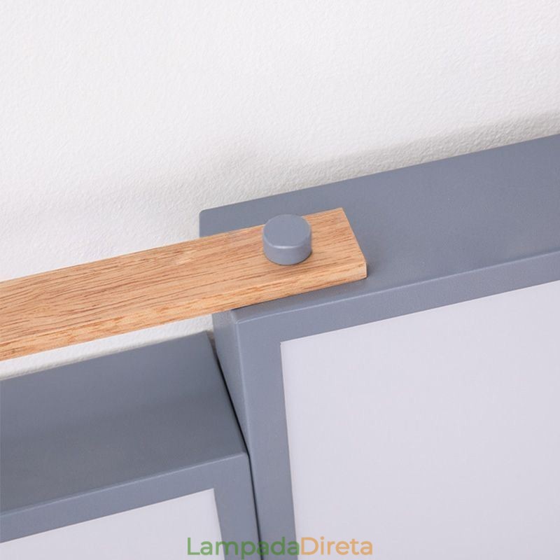 Luminária de teto moderna com emenda retangular
