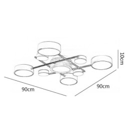 Luminária de teto moderna com emenda de quatro lados