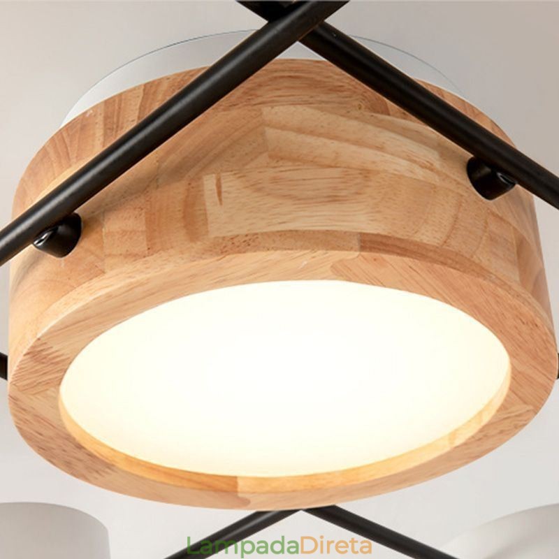 Luminária de teto moderna com emenda de quatro lados