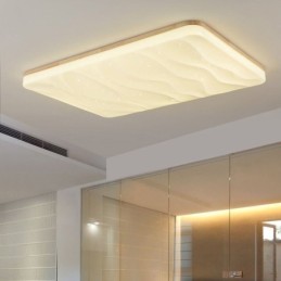Luminária de teto retangular ondulada de acrílico japonesa