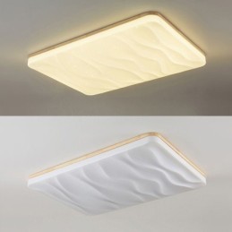 Luminária de teto retangular ondulada de acrílico japonesa