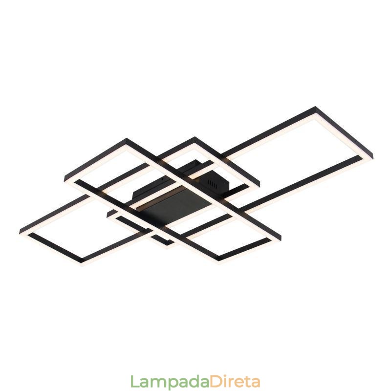 Luminária de teto moderna geométrica quadrada