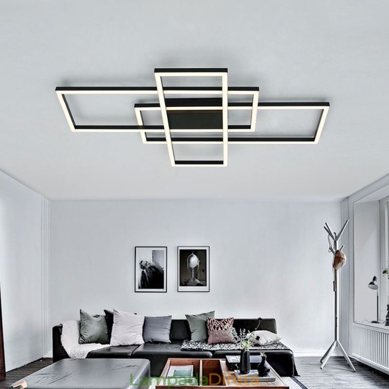 Luminária de teto moderna geométrica quadrada
