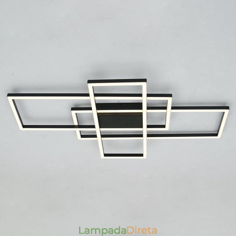 Luminária de teto moderna geométrica quadrada