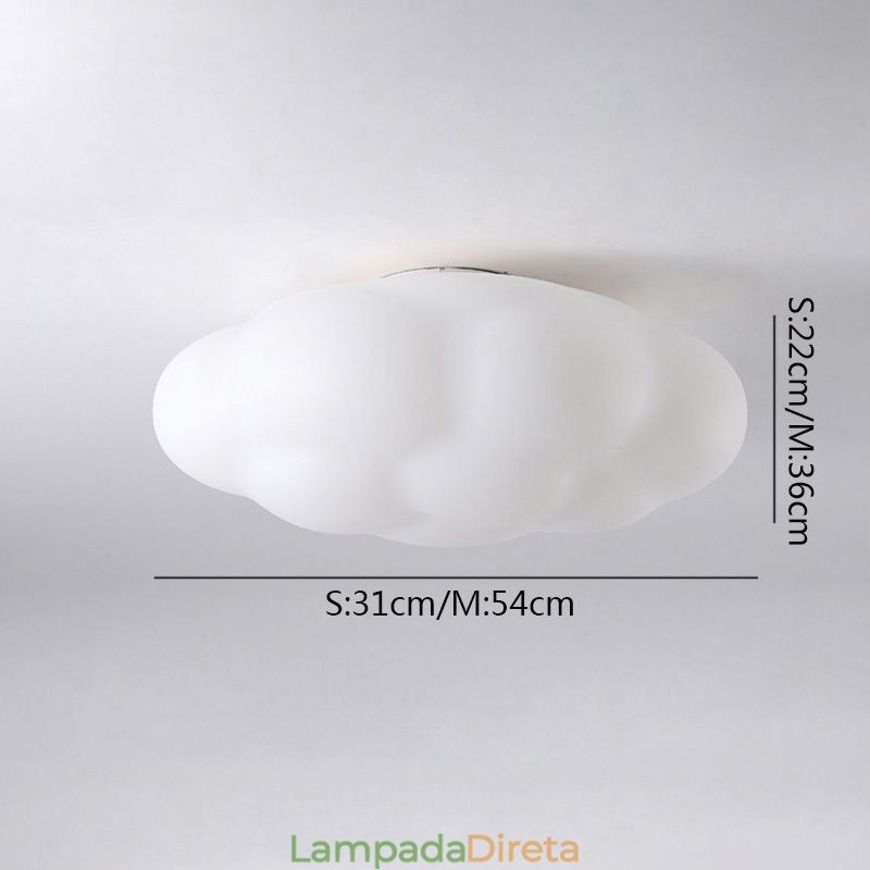 Luminária de teto nórdica em forma de nuvem