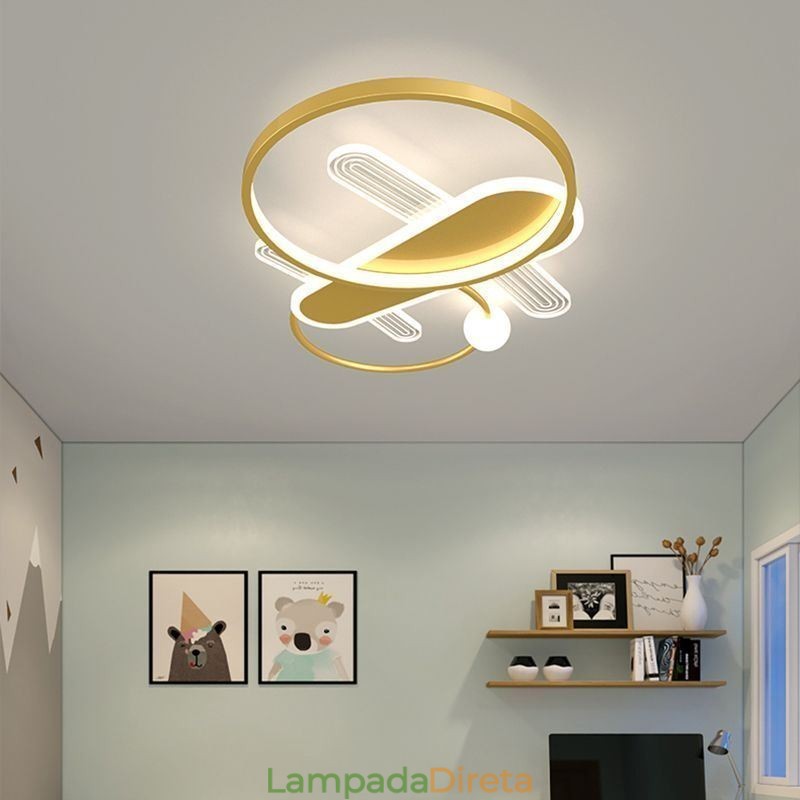 Luminária de teto Cartoon Plane Luz de teto