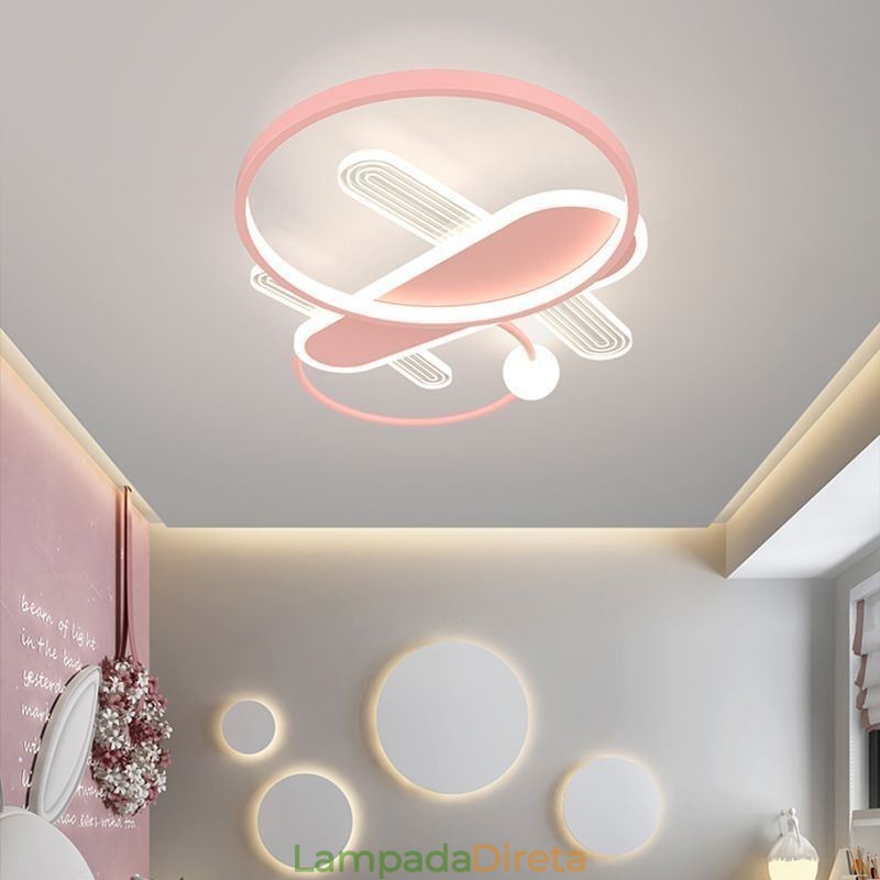 Luminária de teto Cartoon Plane Luz de teto