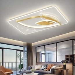 Luminária de teto de luxo com design criativo de folhas