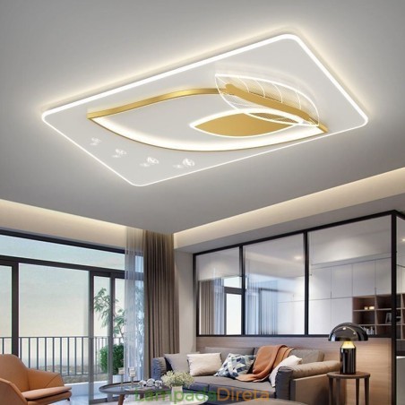 Luminária de teto de luxo com design criativo de folhas Luminária de teto de luxo com design criativo de folhas