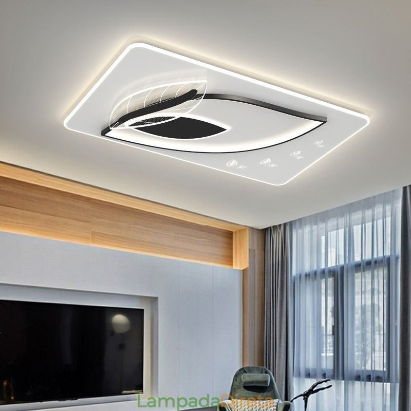 Luminária de teto de luxo com design criativo de folhas