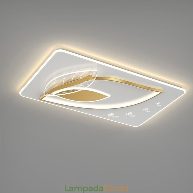 Luminária de teto de luxo com design criativo de folhas